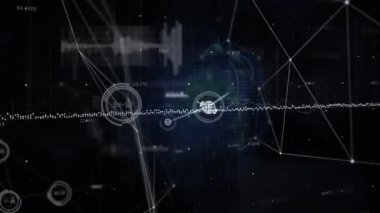 Veri işleme üzerinden bağlantı ağının animasyonu. küresel iş ve dijital arayüz kavramı dijital olarak oluşturulmuş video.
