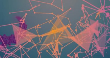 Siyah arkaplanda hareket eden şekillerin animasyonu. küresel iş ve dijital arayüz kavramı dijital olarak oluşturulmuş video.