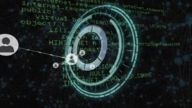 Animation of network of connections over data processing. Global business and digital interface concept digitally generated video.
