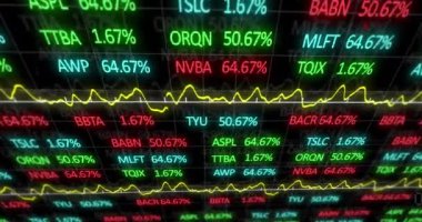 Siyah arkaplan üzerinde veri işleme animasyonu. küresel iş ve dijital arayüz kavramı dijital olarak oluşturulmuş video.