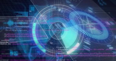 Siyah arkaplan üzerinde veri işleme animasyonu. küresel iş ve dijital arayüz kavramı dijital olarak oluşturulmuş video.