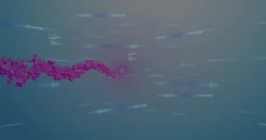 Şekiller üzerinde veri işleme animasyonu. küresel iş ve dijital arayüz kavramı dijital olarak oluşturulmuş video.