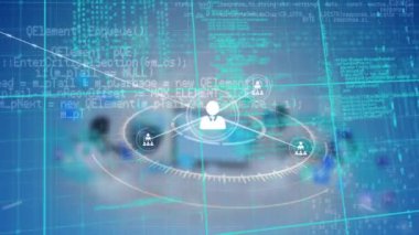 Veri işleme üzerinden bağlantı ağının animasyonu. küresel iş ve dijital arayüz kavramı dijital olarak oluşturulmuş video.