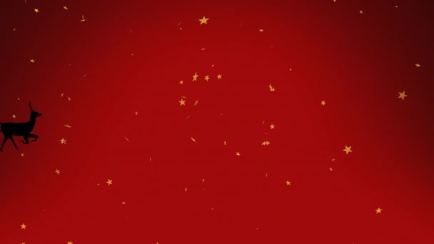 Animação Estrelas Douradas Sobre Alegre Banner Texto Natal Contra Fundo — Vídeo de Stock
