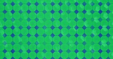 Renkli kaleydoskopik yapıların mavi arka planda pürüzsüz bir şekilde canlandırılması. Teknoloji arkaplan tasarımı kavramı