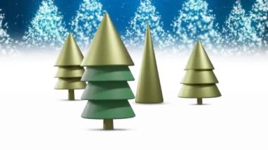 Mavi arka planda noel süslemelerinin üzerindeki ışık lekelerinin canlandırması. Noel, gelenek ve kutlama konsepti dijital olarak oluşturuldu.