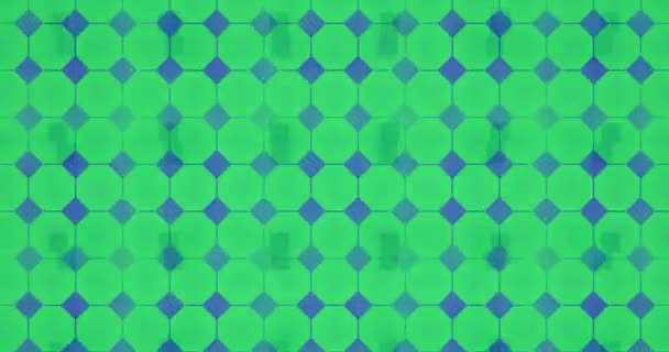 Animation Farbenfroher Kaleidoskopischer Strukturen Nahtlosem Muster Vor Blauem Hintergrund Technischer — Stockvideo