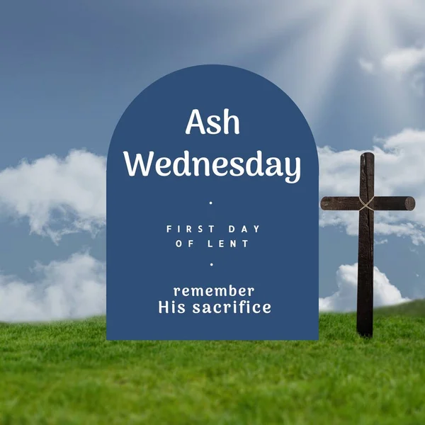 Ash Wednesday First Day Lent Remember His Sacrifice Text Arch —  Fotos de Stock