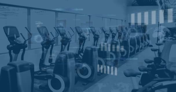 Animation Data Processing Gym Equipment Global Sports Fitness Computing Data — Stockvideo