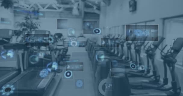 Animation Data Processing Gym Equipment Global Sports Fitness Computing Data — Wideo stockowe
