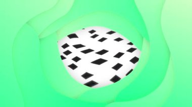 Animation of shapes over moving black and white background. Abstract background and pattern concept digitally generated video.