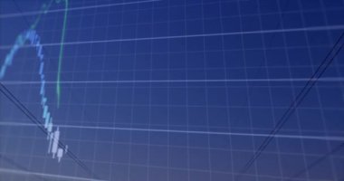 Elektrik direkleri üzerinde finansal veri işleme animasyonu. Küresel ekoloji, finans ve dijital arayüz kavramı dijital olarak oluşturulmuş video.