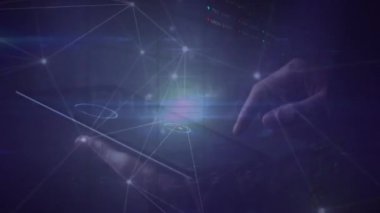 This is the background for a digital animation of a businessman using a tablet to view holographic apps. Global connections networks and data processing concept digitally generated video.