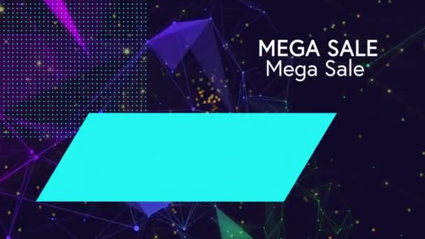 Animation Mega Sale Text Shapes Black Background Abstract Background Pattern — Stok video