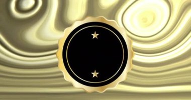 Animation of circle with stars over moving golden background. Abstract background and pattern concept digitally generated video.