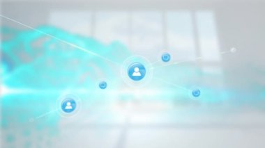 Animation of network of connections over white background. Global business and digital interface concept, digitally generated video.