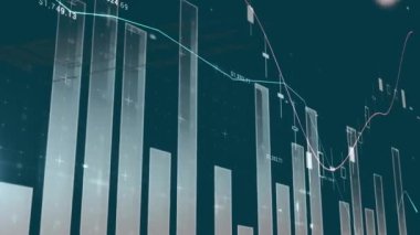 Animation of statistics and financial data processing. Global business, finance, computing and data processing concept digitally generated video.