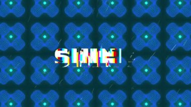 Animation of shine text and shapes on black background. Abstract background and pattern concept digitally generated video.