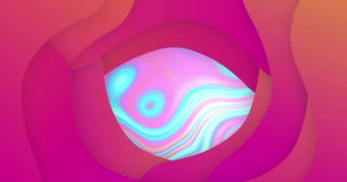 Animation of shapes over moving colourful background. Abstract background and pattern concept digitally generated video.