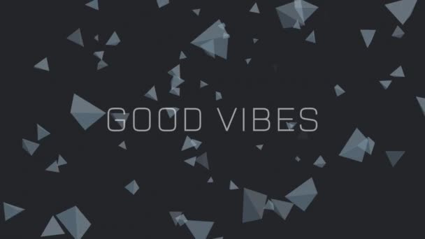 Animation Good Vibes Text Shapes Black Background Abstract Background Pattern — Stok Video