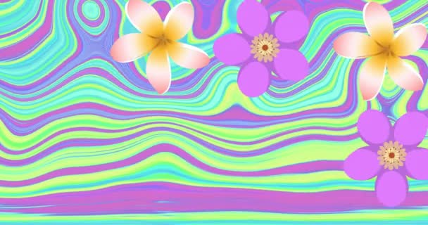Animation Flowers Moving Colourful Liquid Background Abstract Background Pattern Concept — Stockvideo