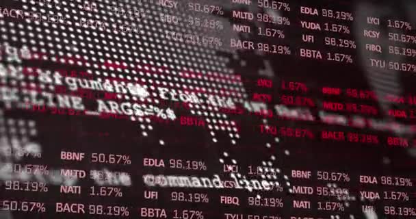 Animation Financial Data Processing World Map Global Business Finance Computing — Stok video