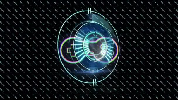 Анімація Сканування Прицілу Над Піктограмою Формами Ігор Концепція Глобального Бізнесу — стокове відео