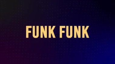 Animation of funk text and shapes on black background. Abstract background and pattern concept digitally generated video.