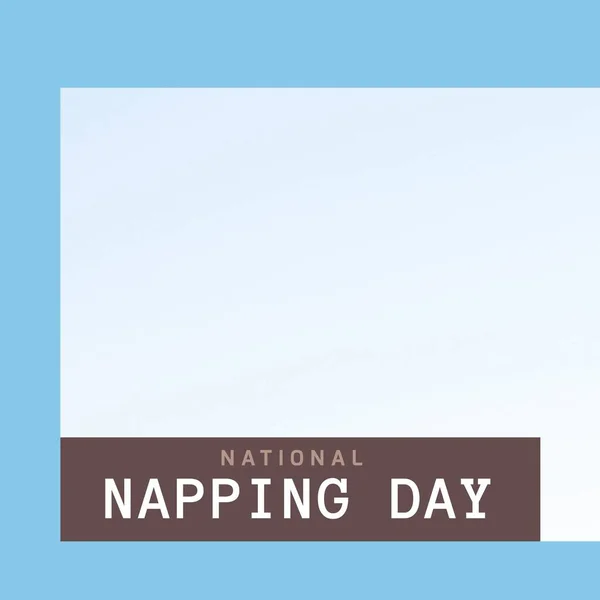 Composition National Napping Day Text Copy Space Blue Background National — Foto Stock