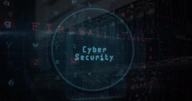 Animation of data processing over eye icon. Global business and digital interface concept digitally generated video.