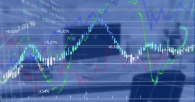 The alpha channel element of an animation is used to create transparency in the image. Global business finance and data processing concept digitally generated video.