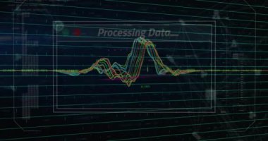 Animation of text and financial data processing. Global business, finances, computing and data processing concept digitally generated video.