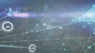 Veri işleme üzerinden bağlantı ağının animasyonu. küresel iş ve dijital arayüz kavramı dijital olarak oluşturulmuş video.