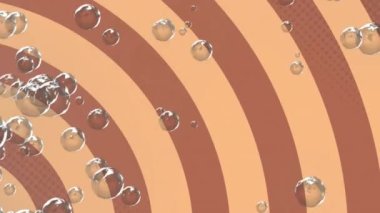 Animation of water bubbles moving over spiral pattern. Digitally generated, hologram, illustration, psychedelic, spinning, vector, art, liquid, fragility and abstract concept.