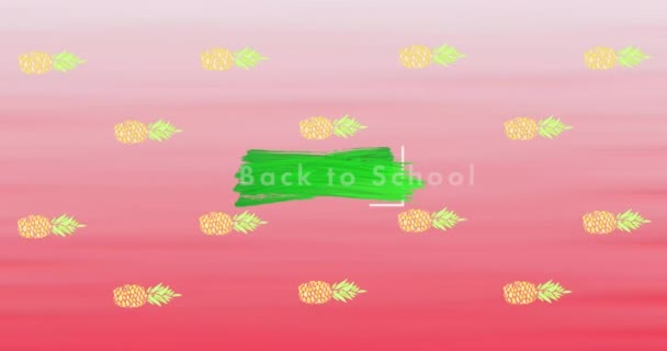 Animation Question Mark Back School Text Pineapples Global Education Digital — Stock video