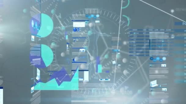 Animation Scientific Data Processing Statistics Global Science Networks Computing Data — Vídeo de stock