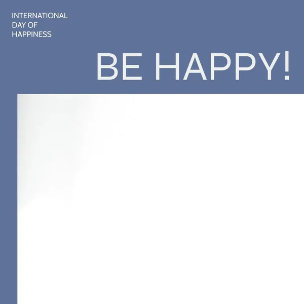 Composition International Day Happiness Text Happy Text White Background International — Fotografia de Stock