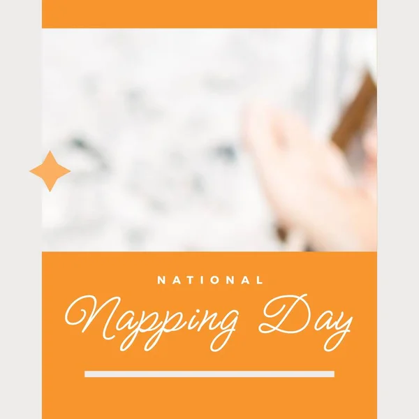 Σύνθεση Του Κειμένου Εθνικής Ημέρας Ύπνου Πορτοκαλί Φόντο Εθνική Ημέρα — Φωτογραφία Αρχείου