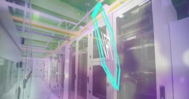 Animation of nft text and data processing over computer servers. Global connections, business, finance, computing and data processing concept digitally generated video.