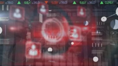 Veri işleme üzerinden bağlantı ağının animasyonu. küresel iş ve dijital arayüz kavramı dijital olarak oluşturulmuş video.