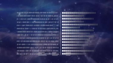 Animation of globe with network of connections and data processing on black background. Global connections, computing and digital interface concept, digitally generated video.