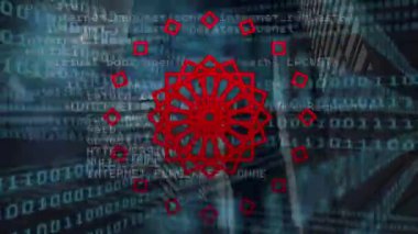 Animation of binary coding and data processing. Global computing, digital interface and data processing concept digitally generated video.