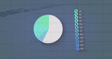 Animation of financial data processing on white background. Global business, finances and digital interface concept digitally generated video.