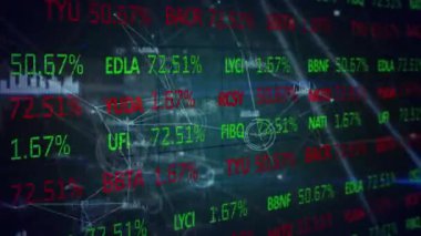 Animation of data processing over network of connections. Global business and digital interface concept digitally generated video.