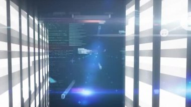 The business executive is using a digital tablet in the office. Global technology connections and data processing concept digitally generated video.