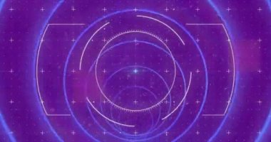 Animation of data processing over scopes scanning. Global computing, digital interface and data processing concept digitally generated video.
