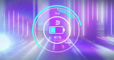 Animation of data processing over scope scanning. Global computing, digital interface and data processing concept digitally generated video.