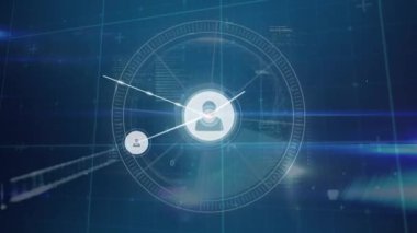 Animation of network of connections over data processing. Global business and digital interface concept digitally generated video.