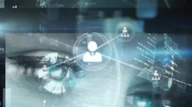 Animation of network of connections over data processing. Global technology, computing and digital interface concept digitally generated video.