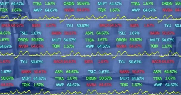 Animation Stock Market Data Processing Empty Office Global Economy Business — Vídeo de Stock